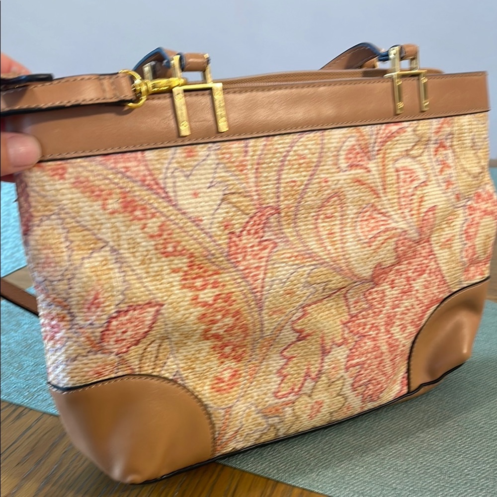 Aigner Floral Leather Handbag - Picture 7 of 7